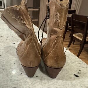 Free People Tan Leather Heeled Boots